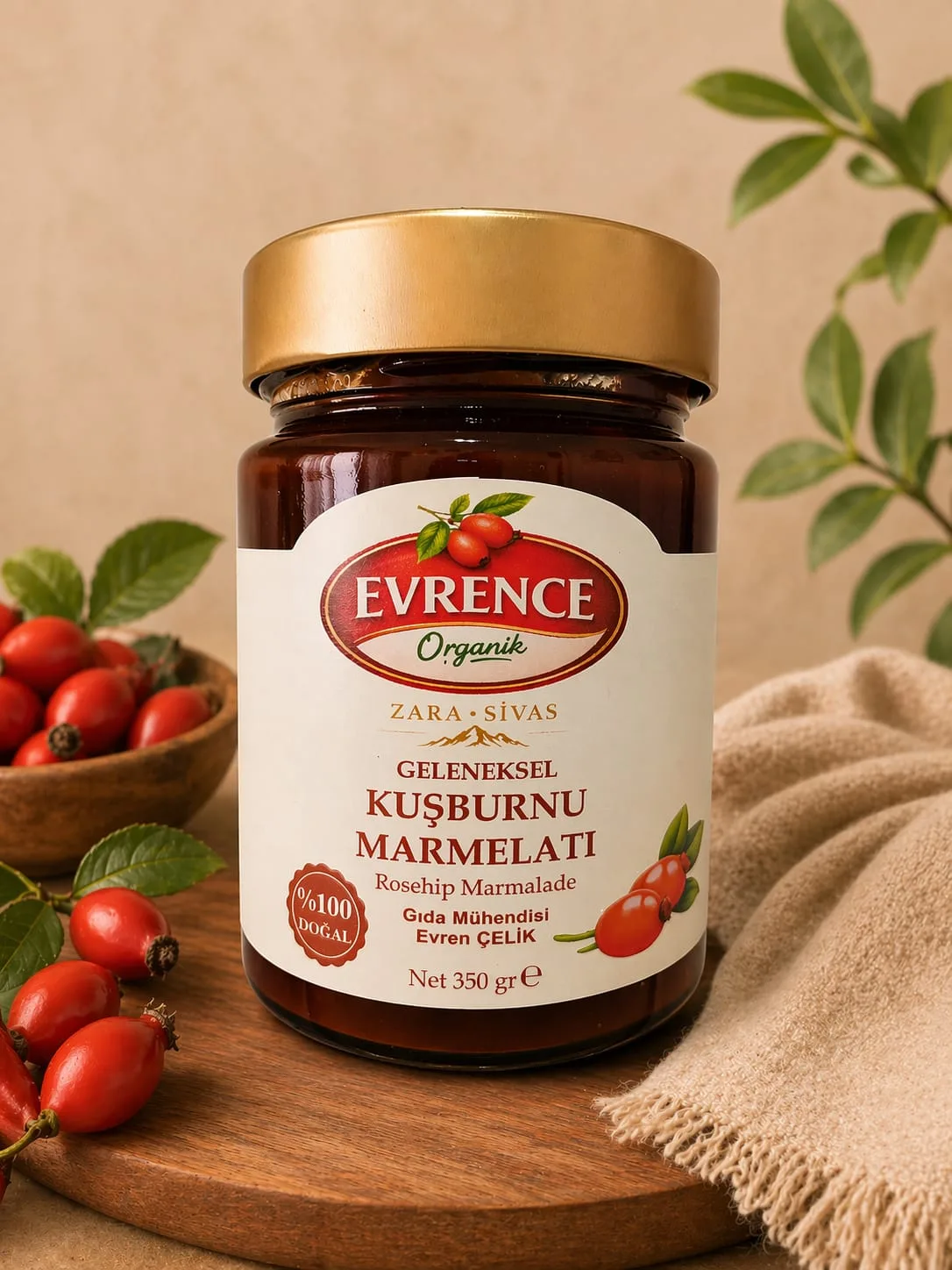 Kuşburnu Marmelatı 350 gr — Sivas Zara Kösedağ doğal ürünü